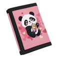 thumbnail image 2 of CHAQLIN Children's Wallet Panda Bubble Tea Portable Trifold Card Wallet for Sports, Stretch Polyester Slim Trifold Handbag, 2 of 6