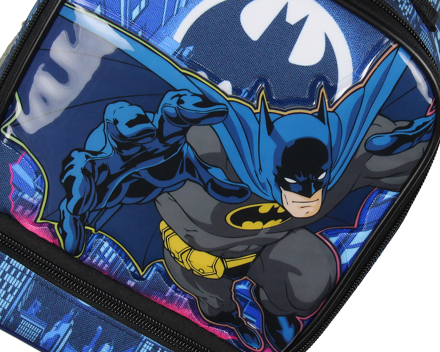 DC Comics The Batman Kids Lunch Box Insulated Dual Compartment Superhero Lunch Bag 10"