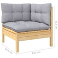 thumbnail image 4 of vidaXL 12 Piece Garden Lounge Set with Grey Cushions Solid Pinewood, 4 of 5