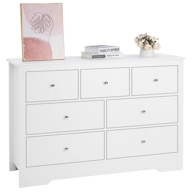 VEVOR Commode à 7 Tiroirs Commode en Bois avec Glissières avec Dispositif Anti-Basculement