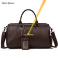 thumbnail image 1 of Bolso de viaje de cuero genuino de lujo para hombre y mujer, bolso de equipaje de mano de cuero de vaca, bolso de hombro de viaje, bolso de lona de fin de semana para hombre y mujer, 1 of 4