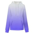 thumbnail image 3 of Olyvenn Sweatshirts for Women Trendy Gradient Hoodies Casual Drawstring Hoodie Teen Girl Oversized Sweatshirts with Pockets Purple XL, 3 of 4