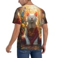 thumbnail image 2 of Lsque Sunshine Flower Meditating Cat Pattern Mens Polo Golf Shirts Funny Graphics Shorts Sleeve Button Shirts Baseball T-shirt-4X-Large, 2 of 7