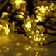 thumbnail image 3 of Lámpara de cadena con forma de loto de 20 LED con energía solar, decoración de patio, fiesta, festival, luz blanca cálida, 3 of 8