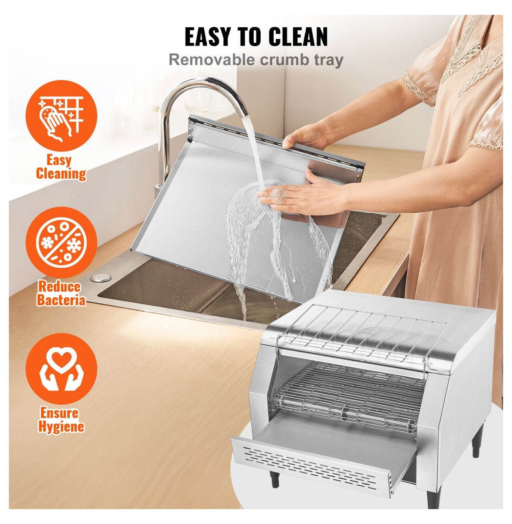 Commercial Conveyor Toaster - 450 Slices/Hour - Stainless Steel - Restaurant Toaster Oven for Toast, Bun, Bagel & Bread - Electric Heavy Duty