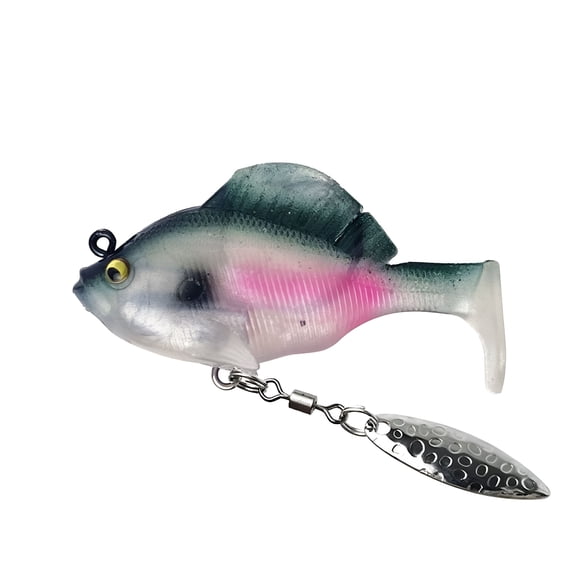 BESTSKY Fishing Lures with Hollow Lead Soft Spinner Baits for Bass Fishing, Freshwater and Saltwater, Jumping Fish Lure (Multi-color, Plastic)