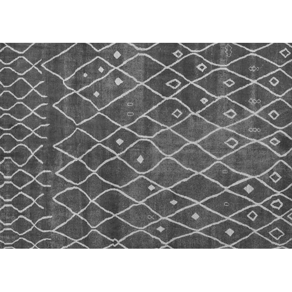 Ahgly Company Indoor Rectangle Abstract Gray Modern Area Rugs, 8' x 12'