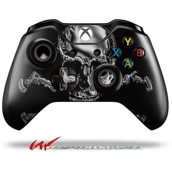 Decal Style Skin for Microsoft XBOX One Wireless Controller Chrome Skull on Black - (CONTROLLER NOT INCLUDED)
