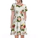thumbnail image 1 of Easygdp Vintage Bike Flower Butterfly para Vestido Transpirable de Mujer, Vestido Suelto de Manga Corta con Pliegues y Bolsillos para el Verano, 1 of 5