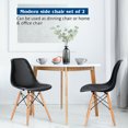 thumbnail image 5 of Gymax 2PCS Modern DSW Dining Chair Office Home w/ Mesh Design Wooden Legs Black, 5 of 10