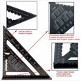thumbnail image 2 of Transportador triangular de aleación de aluminio, triángulo métrico profesional, cuadrado de carpintero, negro, 2 of 2