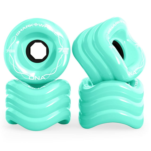 Shark Wheel Roues de Longboard de Croisière 72 mm 78a, Formule DNA, Ensemble de 4 Roues (Turquoise., 72 mm)