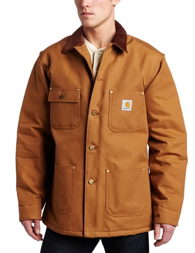Carhartt Men's Duck Chore Coat Blanket Lined C001,Brown,Large