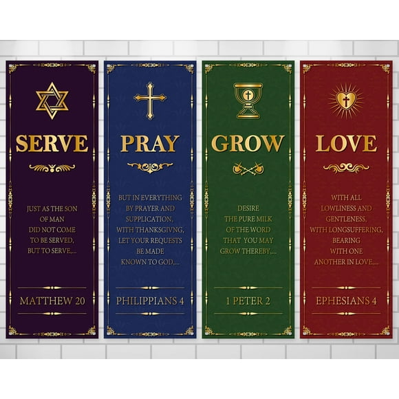Banner de felicitación para fiestas religiosas, 4 unidades, 40 x 180 cm