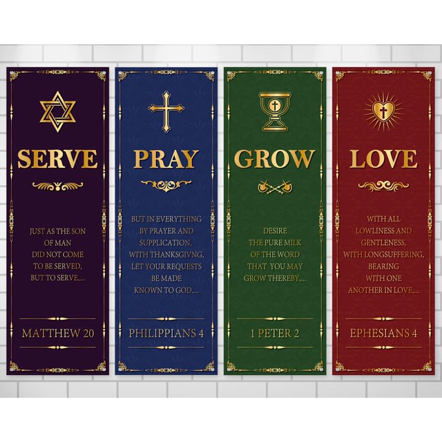 Banner de felicitación para fiestas religiosas, 4 unidades, 40 x 180 cm