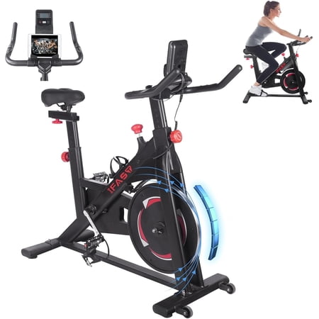 Cirui Exercise Bike Stationary Indoor Bike Eexercise with LCD Display,Electric bike exercise with Adjustable Resistance,Cycling Exercise Bike Suitable Cardio Workout,Max Weight 330 lbs for Home,Black