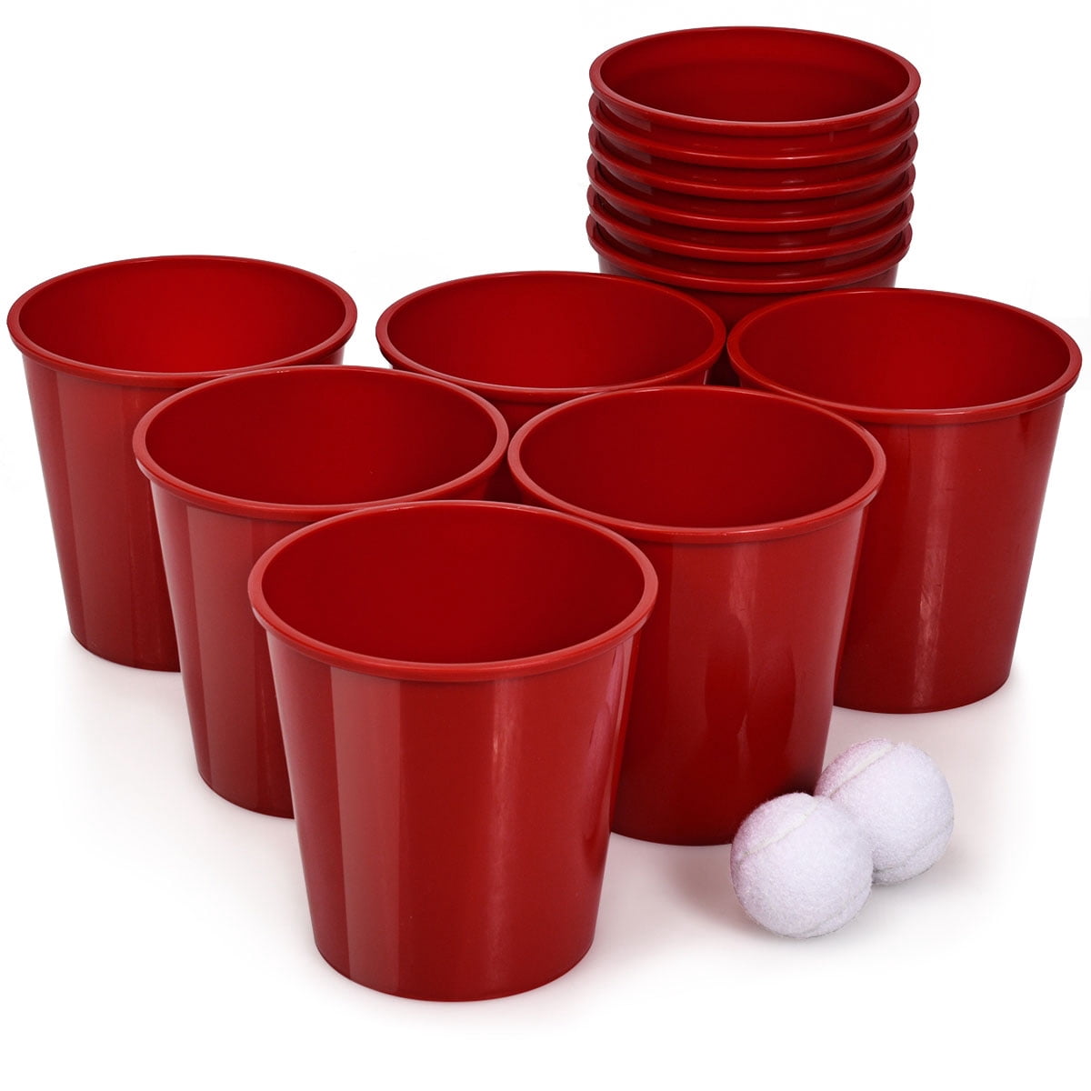 Redsmile Yard Pong Giant Pong Game Set with Carry Bag - Red - Outdoor Party Game - Backyard Entertainment
