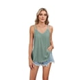 thumbnail image 3 of Eyelet Sleeveless Camisole Casual Spaghetti Strap Dark Green L, 3 of 9