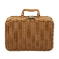 thumbnail image 1 of Cesta de almacenamiento de ratán sintético, caja de almacenamiento portátil para estantería, mesa de casa M, 1 of 9