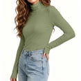 thumbnail image 6 of GUACER Women's Turtleneck Tops Long Sleeve Slim Fit Stretch Knit Shirts Lightweight Layering Undershirts Fall Winter Casual Basics, 6 of 9