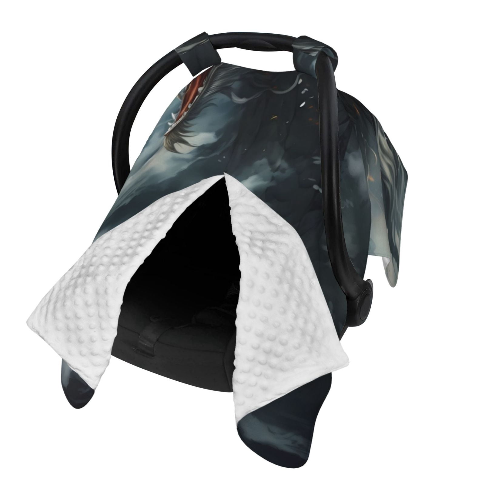 Naloa Cloud White Dragon Baby Car Seat Cover, Breathable Baby Carrier Cover, Multiuse Baby Carrier Cover & Nursing Breastfeeding Cover