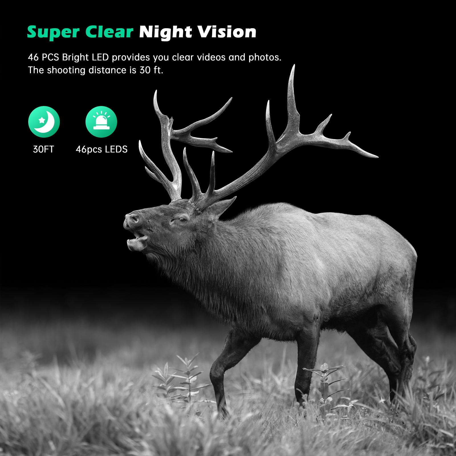 CAMPARK WiFi Trail Camera 4K 42MP Game Camera with 3 PIR Sensor Night Vision Motion Activated 0.2s Trigger Time IP66 Waterproof Bluetooth Hunting Deer Camera for Outdoor Wildlife Monitoring