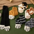 thumbnail image 4 of MZXELPRJD No Show Socks Womens Fuzzy Socks Cozy Soft Fluffy Cute Animal Slipper Socks Sleeping Warm Socks for Girls, White Socks Black, 4 of 4