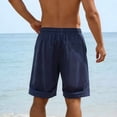 thumbnail image 5 of Yievot Cotton Shorts for Men Drawstring Elastic Waist Plaid Shorts Summer Travel Vacation Shorts, 5 of 8