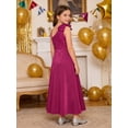 thumbnail image 6 of Hansber Girls Formal Dress One Shoulder Bow Sequin Slit Hem Birthday Party Dress Prom Pageant Ball Gowns Hot Pink 10, 6 of 7