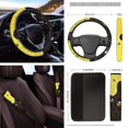 thumbnail image 4 of Garronmavis Bee Honey 16 Pcs Car Accessories Set Car Seat Belt Pads Cover Auto Keychain Holder Gear Shifting Knob Cover Cup Mats Front Window Sunshade Rearview Mirror Cover, 4 of 7