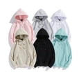 thumbnail image 2 of Hombres Sudadera con capucha negra Sudaderas 100% Algodón Manga larga Oversize Harajuku Streetwear Hombres Mujeres Jersey Casual Tops sueltos / M / Azul kaili Sencillez, 2 of 4