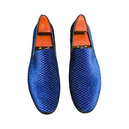 

Welliumy Mens Flats Comfort Loafers Business Boat Shoes Wedding Driving Loafer Office Fashion Slip On Dress Shoe Blue 6
