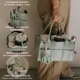 thumbnail image 4 of Parker Baby Co. Felt Diaper Caddy - Large Nursery Organizer with Removable Dividers - Sage Green, 4 of 7