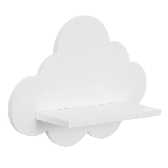TABLZONE White PVC Cloud Floating Shelf for Storage - No Drill Installation