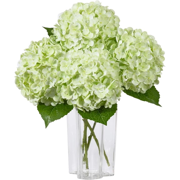 3Pcs Large Hydrangea Artificial Flowers,20 inch Latex Real Touch Hydrangeas Lifelike Hydrangea Flower for Home Wedding Bouquets Centerpieces Party Living Room Decoration(Light Green)