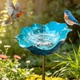thumbnail image 5 of Kaireo Metal Hanging Bird Feeder Tray Decorative Bowl, Multicolor Art Paint Design for Outside Patio Garden Yard, Wild Bird Seed Feeder with Seed Catcher for Backyard, 5 of 5