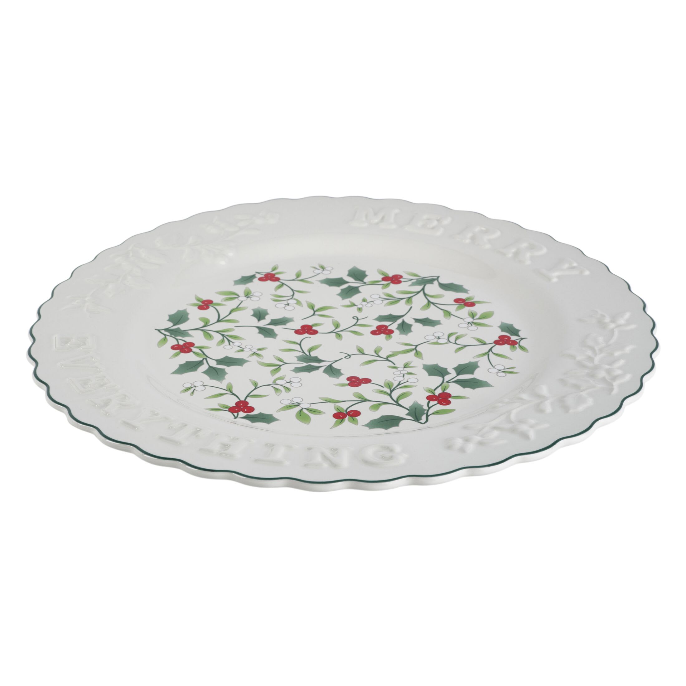 Pfaltzgraff Winterberry 12 in Stoneware Share Serving Platter Merry Everything