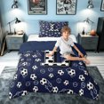 thumbnail image 2 of meiyoeat Soccer Letter L Twin Comforter Sets for Kids, Sports Football Bedding Set for Bedroom, Navy Blue, Blue Reversible, 2-Piece, 1 Comforter and 1 Pillowcase, 2 of 6