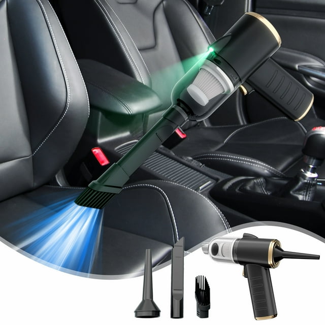 Wireless Handheld Car Vacuum Cleaner with LED Light, 9000Pa Strong Suction Portable 2-in-1 Vacuum for Home and Car, USB Rechargeable Mini Vacuum with Washable Filter and Accessories