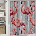 thumbnail image 6 of Orinice  Flamingo Shower Curtains for Bathroom, Elegant Pink Bird Animal Geometric Art Decor Shower Curtain Gray and White , Modern Fabric Bathroom Decor Shower Curtain Set 60x72, 6 of 7