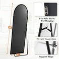 thumbnail image 2 of Gianna 56"x21" Arched High-Quality Full Length Mirror, Aluminum Alloy Frame Ensures Stability, Standing Design for Bedroom, Black, 2 of 5