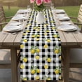 thumbnail image 4 of Cute Lemon Summer Table Runner 90 Inches, Farmhouse Floral Black Buffalo Plaid Bed Runner Dresser Scarves Tabletop for Indoor Outdoor Parties/Ceremony/Banquet, 13" x 90", 4 of 9