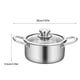 thumbnail image 3 of Yuarrent Olla caldo de acero inoxidable con base unida por impacto plateada, estufas de inducción, ollas de acero inoxidable Cocina y Comedor, 3 of 6