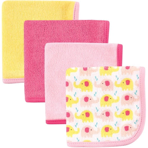 Luvable Friends Baby Washcloths, Pink, 4 Pack