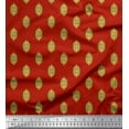 thumbnail image 1 of Soimoi Red Poly Georgette Fabric Dot & Hanging Lamps Home Decor Print Fabric by the Yard 52 Inch Wide, 1 of 3