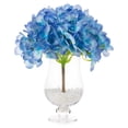 thumbnail image 3 of Enova Home Artificial Real Touch Hydrangea Flower Arrangement in Clear Glass Vase with Plastic Pearl (Blue), 3 of 4