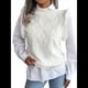 thumbnail image 1 of Suéter Sin Mangas con Volantes para Mujer, Cuello Redondo, Tejido de Punto, para Verano L, 1 of 10