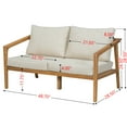 thumbnail image 6 of Christopher Knight Home Contemporary Outdoor Loveseat with Cushions, Solid Wood Frame, Teak+ Beige, 6 of 8