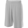 thumbnail image 2 of A4 Reversible Moisture Management 10" Short For Men in Silver/White | N5284, 2 of 2