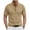 Khaki, variant on Mens Henley Shirts Button up Tees Vintage Tshirt Casual Tee Short Sleeve Splicing Collar Tops, Brown, XL